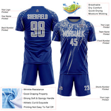 Charger l'image dans la galerie, Custom Royal Gray-White Splash Sports Sublimation Soccer Uniform Jersey