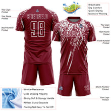 Загрузить изображение в средство просмотра галереи, Custom Crimson White Splash Sports Sublimation Soccer Uniform Jersey