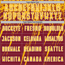 Charger l'image dans la galerie, Custom Crimson Gold-White Splash Sports Sublimation Soccer Uniform Jersey