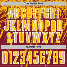 Charger l'image dans la galerie, Custom Crimson Gold-White Splash Sports Sublimation Soccer Uniform Jersey