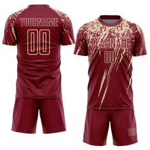 Загрузить изображение в средство просмотра галереи, Custom Crimson Cream Splash Sports Sublimation Soccer Uniform Jersey