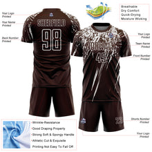 Load image into Gallery viewer, Custom Brown White Splash Sports Sublimation Soccer Uniform Jersey
