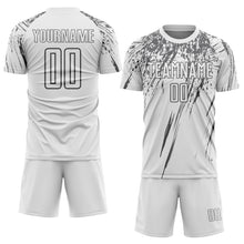 Load image into Gallery viewer, Custom White Steel Gray Splash Sports Sublimation Soccer Uniform Jersey