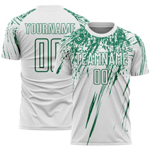 Charger l'image dans la galerie, Custom White Kelly Green Splash Sports Sublimation Soccer Uniform Jersey