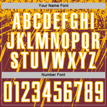 Загрузить изображение в средство просмотра галереи, Custom Burgundy White-Gold Splash Sports Sublimation Soccer Uniform Jersey