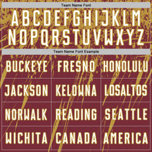 Charger l'image dans la galerie, Custom Burgundy White-Old Gold Splash Sports Sublimation Soccer Uniform Jersey