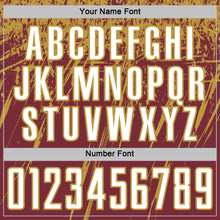 Charger l'image dans la galerie, Custom Burgundy White-Old Gold Splash Sports Sublimation Soccer Uniform Jersey