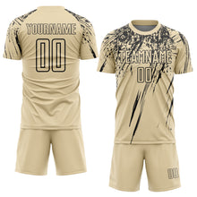 Load image into Gallery viewer, Custom Cream Black Splash Sports Sublimation Soccer Uniform Jersey
