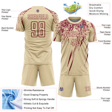 Load image into Gallery viewer, Custom Cream Crimson Splash Sports Sublimation Soccer Uniform Jersey