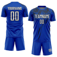 Charger l'image dans la galerie, Custom Thunder Blue White-Black Splash Sports Sublimation Soccer Uniform Jersey