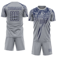 Charger l'image dans la galerie, Custom Gray Navy Splash Sports Sublimation Soccer Uniform Jersey