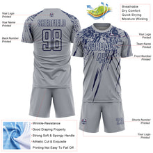 Charger l'image dans la galerie, Custom Gray Navy Splash Sports Sublimation Soccer Uniform Jersey