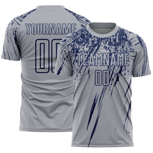 Charger l'image dans la galerie, Custom Gray Navy Splash Sports Sublimation Soccer Uniform Jersey