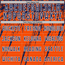 Загрузить изображение в средство просмотра галереи, Custom Orange Navy-White Splash Sports Sublimation Soccer Uniform Jersey