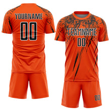 Загрузить изображение в средство просмотра галереи, Custom Orange Black-White Splash Sports Sublimation Soccer Uniform Jersey