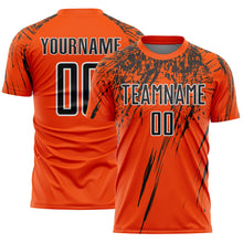 Загрузить изображение в средство просмотра галереи, Custom Orange Black-White Splash Sports Sublimation Soccer Uniform Jersey