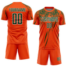Загрузить изображение в средство просмотра галереи, Custom Orange Green-White Splash Sports Sublimation Soccer Uniform Jersey
