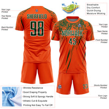 Загрузить изображение в средство просмотра галереи, Custom Orange Green-White Splash Sports Sublimation Soccer Uniform Jersey