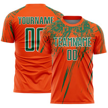 Загрузить изображение в средство просмотра галереи, Custom Orange Kelly Green-White Splash Sports Sublimation Soccer Uniform Jersey