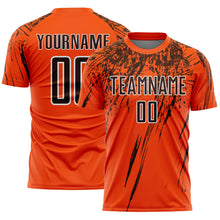 Загрузить изображение в средство просмотра галереи, Custom Orange Brown-White Splash Sports Sublimation Soccer Uniform Jersey
