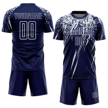 Загрузить изображение в средство просмотра галереи, Custom Navy White Splash Sports Sublimation Soccer Uniform Jersey