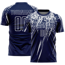 Загрузить изображение в средство просмотра галереи, Custom Navy White Splash Sports Sublimation Soccer Uniform Jersey