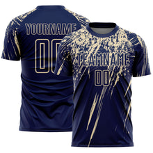 Загрузить изображение в средство просмотра галереи, Custom Navy Cream Splash Sports Sublimation Soccer Uniform Jersey