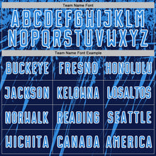 Load image into Gallery viewer, Custom Navy Powder Blue-White Splash Sports Sublimation Soccer Uniform Jersey