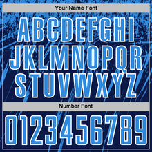 Load image into Gallery viewer, Custom Navy Powder Blue-White Splash Sports Sublimation Soccer Uniform Jersey