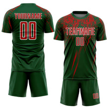 Загрузить изображение в средство просмотра галереи, Custom Green Red-White Splash Sports Sublimation Soccer Uniform Jersey
