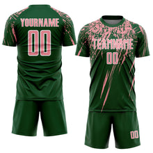 Charger l'image dans la galerie, Custom Green Medium Pink-White Splash Sports Sublimation Soccer Uniform Jersey