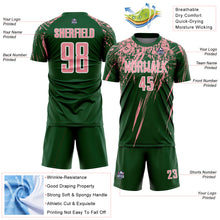 Charger l'image dans la galerie, Custom Green Medium Pink-White Splash Sports Sublimation Soccer Uniform Jersey