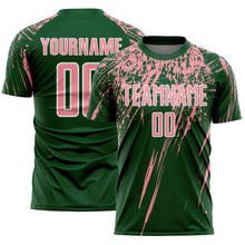 Charger l'image dans la galerie, Custom Green Medium Pink-White Splash Sports Sublimation Soccer Uniform Jersey