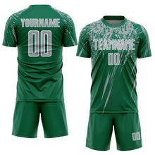Load image into Gallery viewer, Custom Kelly Green Gray-White Splash Sports Sublimation Soccer Uniform Jersey