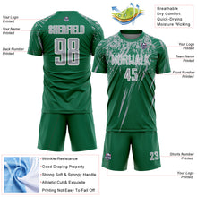 Load image into Gallery viewer, Custom Kelly Green Gray-White Splash Sports Sublimation Soccer Uniform Jersey