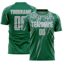 Load image into Gallery viewer, Custom Kelly Green Gray-White Splash Sports Sublimation Soccer Uniform Jersey