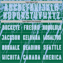 Load image into Gallery viewer, Custom Kelly Green Light Blue-White Splash Sports Sublimation Soccer Uniform Jersey