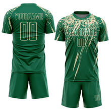 Load image into Gallery viewer, Custom Kelly Green Cream Splash Sports Sublimation Soccer Uniform Jersey