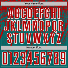 Загрузить изображение в средство просмотра галереи, Custom Teal Red-White Splash Sports Sublimation Soccer Uniform Jersey