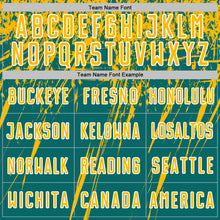 Загрузить изображение в средство просмотра галереи, Custom Teal Gold-White Splash Sports Sublimation Soccer Uniform Jersey