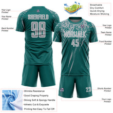 Загрузить изображение в средство просмотра галереи, Custom Teal Gray-White Splash Sports Sublimation Soccer Uniform Jersey