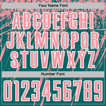 Загрузить изображение в средство просмотра галереи, Custom Teal Medium Pink-White Splash Sports Sublimation Soccer Uniform Jersey