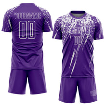 Charger l'image dans la galerie, Custom Purple White Splash Sports Sublimation Soccer Uniform Jersey