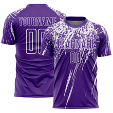 Charger l'image dans la galerie, Custom Purple White Splash Sports Sublimation Soccer Uniform Jersey