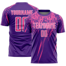 Загрузить изображение в средство просмотра галереи, Custom Purple Pink-White Splash Sports Sublimation Soccer Uniform Jersey