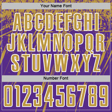 Charger l'image dans la galerie, Custom Purple Old Gold-White Splash Sports Sublimation Soccer Uniform Jersey
