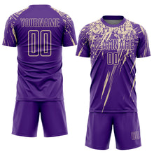Load image into Gallery viewer, Custom Purple Cream Splash Sports Sublimation Soccer Uniform Jersey