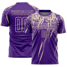 Load image into Gallery viewer, Custom Purple Cream Splash Sports Sublimation Soccer Uniform Jersey