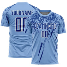 Load image into Gallery viewer, Custom Light Blue Royal-White Splash Sports Sublimation Soccer Uniform Jersey