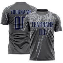 Load image into Gallery viewer, Custom Steel Gray Navy-Gray Splash Sports Sublimation Soccer Uniform Jersey